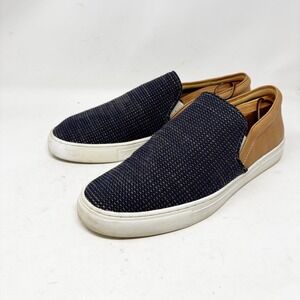Donald J Pliner Slip On Sneakers Men's‎ Size 11.5M Blue Woven Fabric Casual